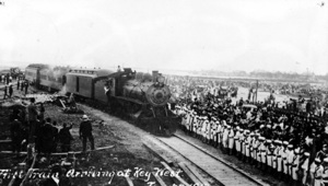 A train arrives in Key West.